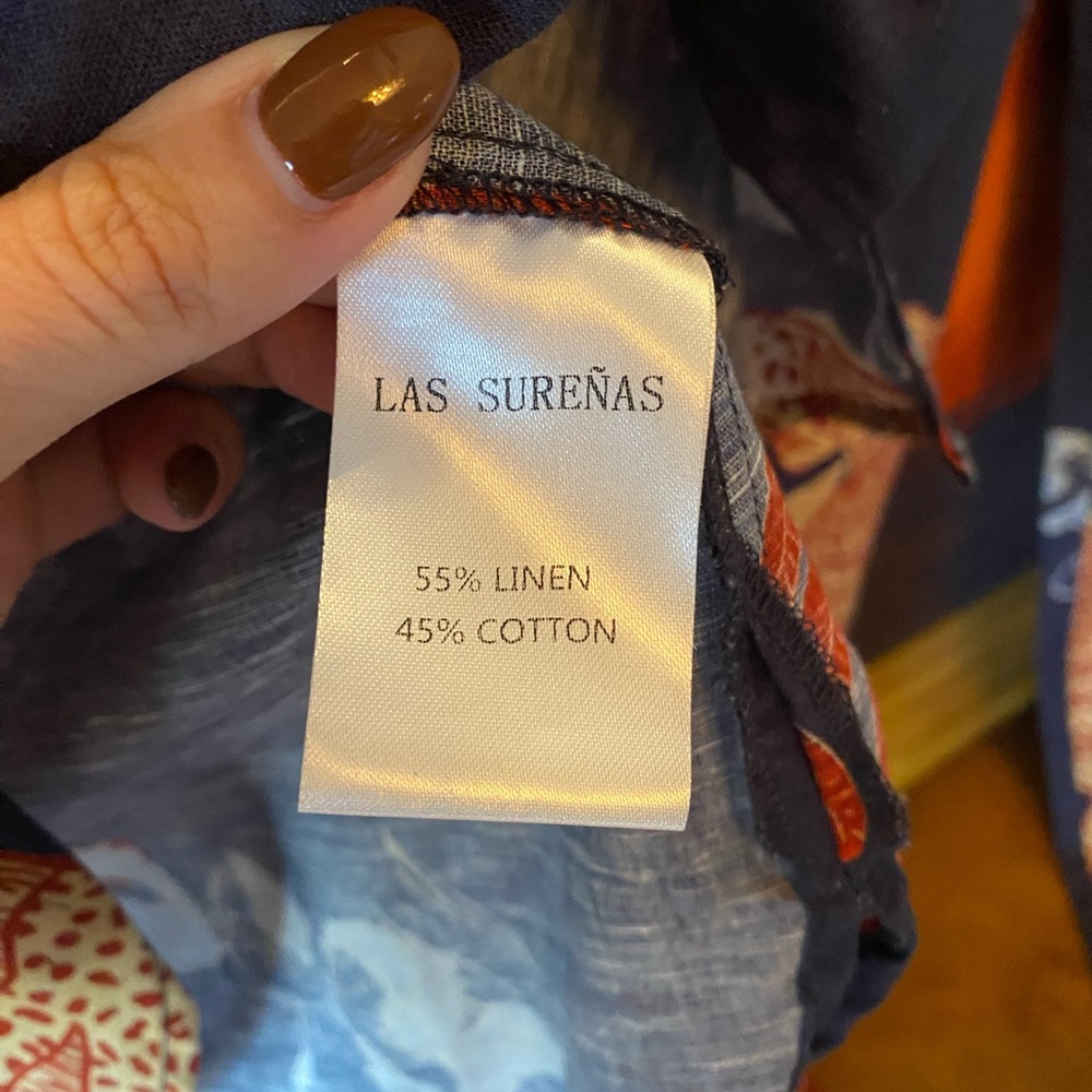 Las Surenas Linen/Cotton Button Down and Pant Set - Picture 4 of 7